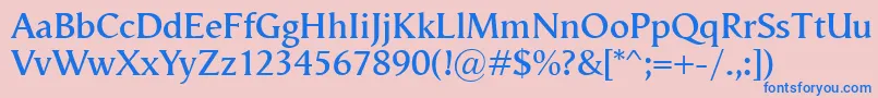 VegaAntikvaSemibold Font – Blue Fonts on Pink Background