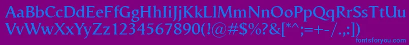 VegaAntikvaSemibold Font – Blue Fonts on Purple Background