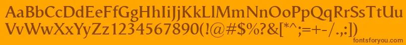 VegaAntikvaSemibold Font – Brown Fonts on Orange Background