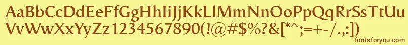 VegaAntikvaSemibold Font – Brown Fonts on Yellow Background