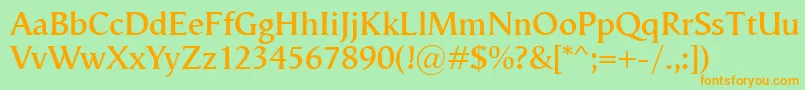 VegaAntikvaSemibold Font – Orange Fonts on Green Background