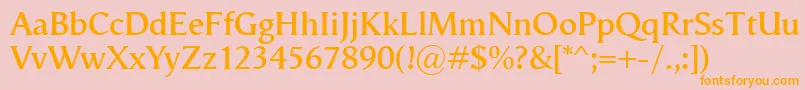 VegaAntikvaSemibold Font – Orange Fonts on Pink Background