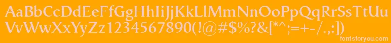 VegaAntikvaSemibold Font – Pink Fonts on Orange Background