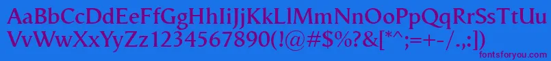 VegaAntikvaSemibold Font – Purple Fonts on Blue Background