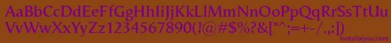 VegaAntikvaSemibold Font – Purple Fonts on Brown Background