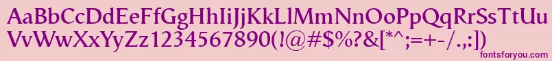 VegaAntikvaSemibold Font – Purple Fonts on Pink Background