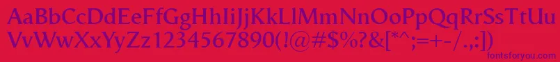 VegaAntikvaSemibold Font – Purple Fonts on Red Background