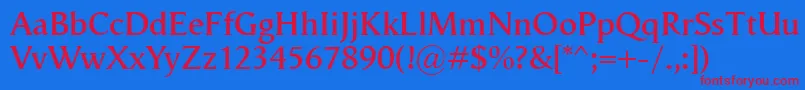 VegaAntikvaSemibold Font – Red Fonts on Blue Background