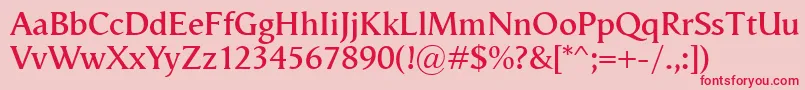 VegaAntikvaSemibold Font – Red Fonts on Pink Background