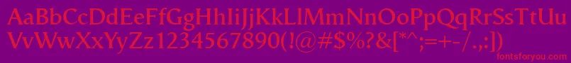 VegaAntikvaSemibold Font – Red Fonts on Purple Background