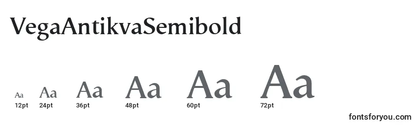 Размеры шрифта VegaAntikvaSemibold