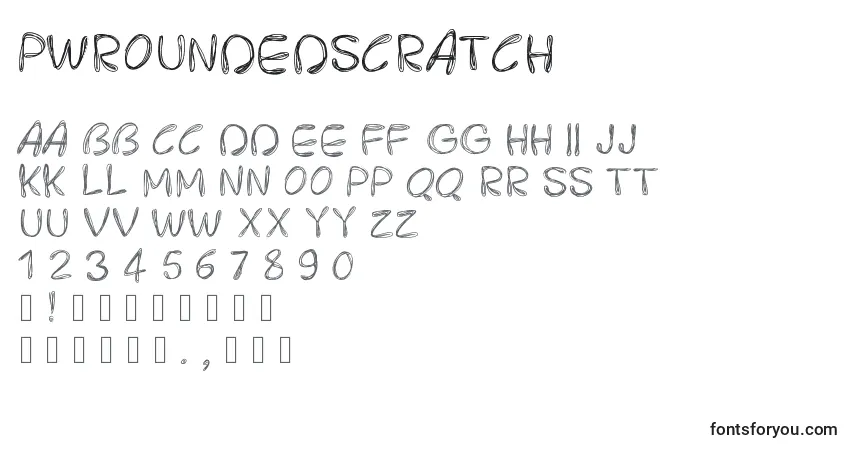 Schriftart Pwroundedscratch – Alphabet, Zahlen, spezielle Symbole