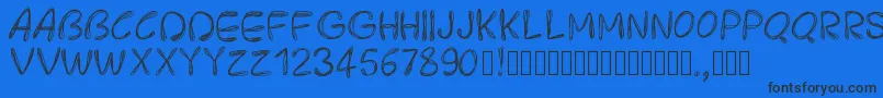 Pwroundedscratch Font – Black Fonts on Blue Background