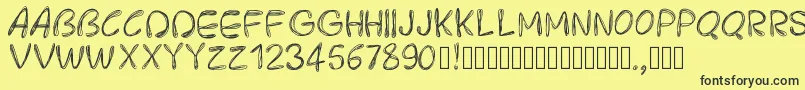 Pwroundedscratch Font – Black Fonts on Yellow Background