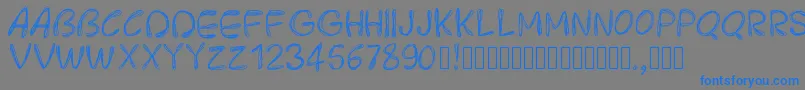 Pwroundedscratch Font – Blue Fonts on Gray Background