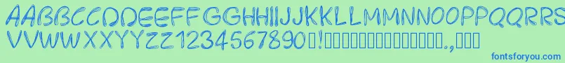 Pwroundedscratch Font – Blue Fonts on Green Background