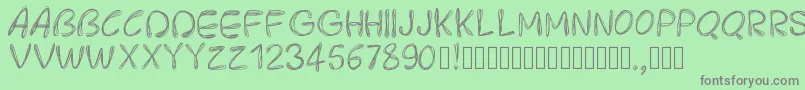 Pwroundedscratch Font – Gray Fonts on Green Background