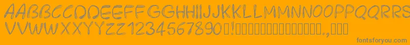 Pwroundedscratch Font – Gray Fonts on Orange Background