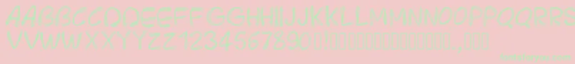 Pwroundedscratch Font – Green Fonts on Pink Background