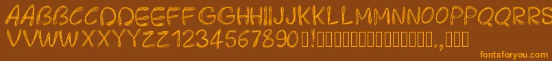 Pwroundedscratch Font – Orange Fonts on Brown Background