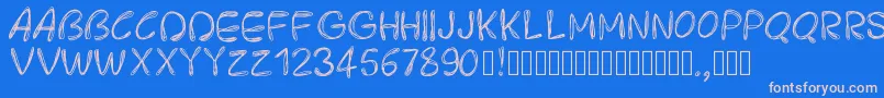 Pwroundedscratch Font – Pink Fonts on Blue Background