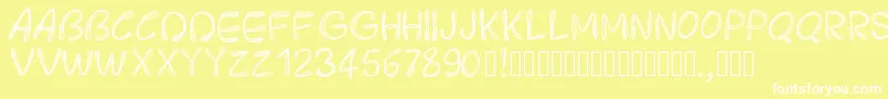 Pwroundedscratch Font – White Fonts on Yellow Background