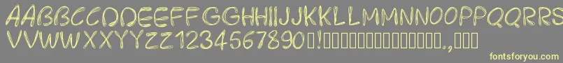 Pwroundedscratch-Schriftart – Gelbe Schriften auf grauem Hintergrund