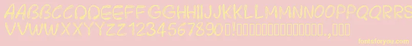 Pwroundedscratch Font – Yellow Fonts on Pink Background