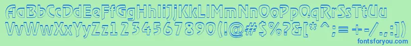 RewinderdemishRegular Font – Blue Fonts on Green Background
