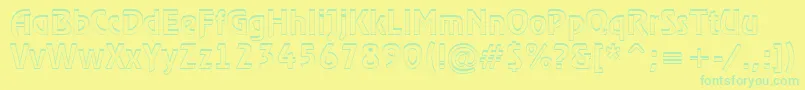 RewinderdemishRegular Font – Green Fonts on Yellow Background