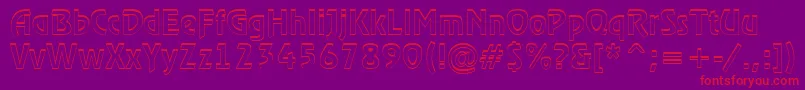 Fonte RewinderdemishRegular – fontes vermelhas em um fundo violeta