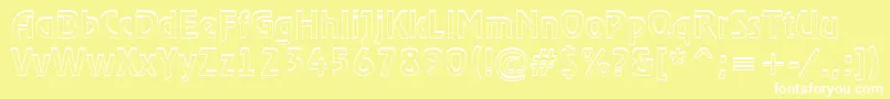 RewinderdemishRegular Font – White Fonts on Yellow Background