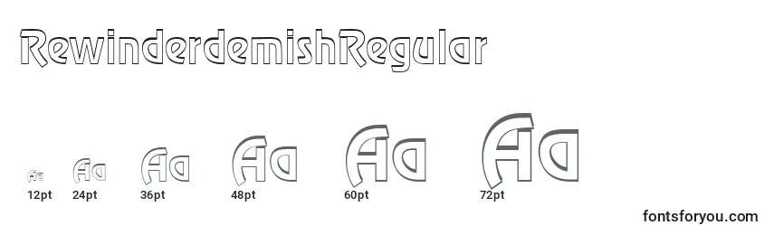 RewinderdemishRegular Font Sizes