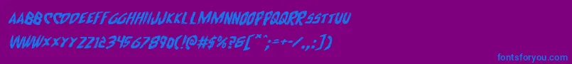 Cyrusexpandital Font – Blue Fonts on Purple Background