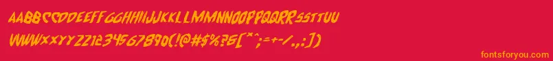 フォントCyrusexpandital – 赤い背景にオレンジの文字