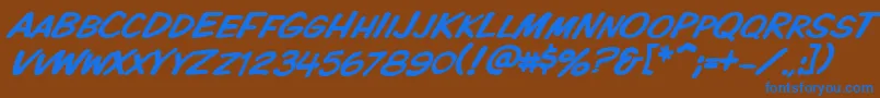 Vtckomixationscitalic Font – Blue Fonts on Brown Background