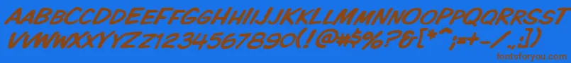 Vtckomixationscitalic Font – Brown Fonts on Blue Background