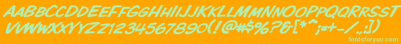 Vtckomixationscitalic Font – Green Fonts on Orange Background