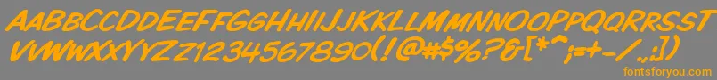 Vtckomixationscitalic Font – Orange Fonts on Gray Background