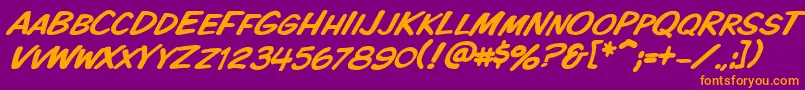 Vtckomixationscitalic Font – Orange Fonts on Purple Background