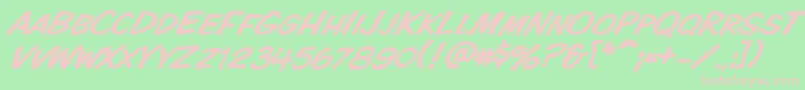 Vtckomixationscitalic Font – Pink Fonts on Green Background