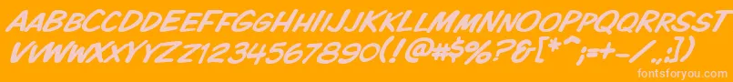 Vtckomixationscitalic Font – Pink Fonts on Orange Background