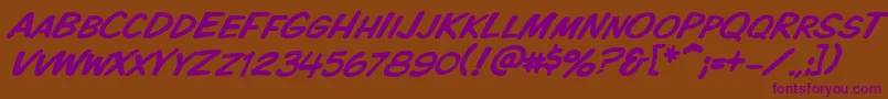 Vtckomixationscitalic Font – Purple Fonts on Brown Background