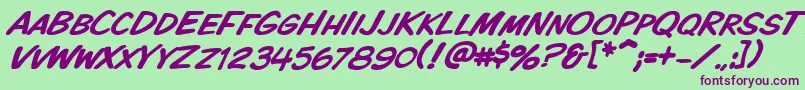 Vtckomixationscitalic Font – Purple Fonts on Green Background