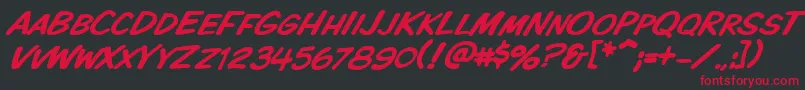 Vtckomixationscitalic Font – Red Fonts on Black Background