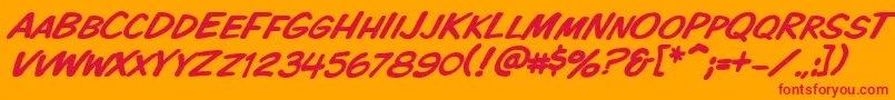 Шрифт Vtckomixationscitalic – красные шрифты на оранжевом фоне