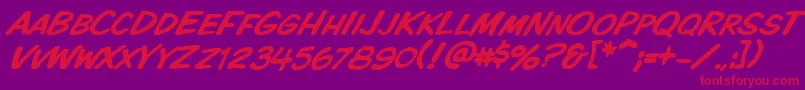 Vtckomixationscitalic Font – Red Fonts on Purple Background