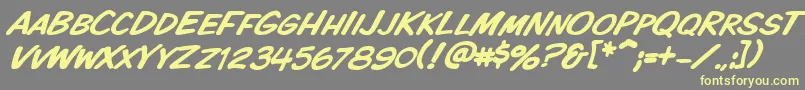 Vtckomixationscitalic Font – Yellow Fonts on Gray Background