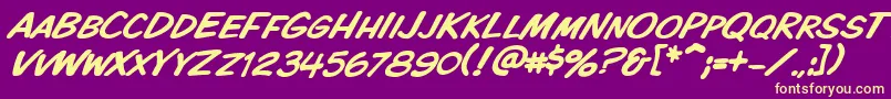 Vtckomixationscitalic Font – Yellow Fonts on Purple Background