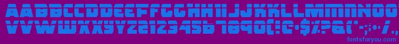 フォントRogue Hero Laser – 紫色の背景に青い文字